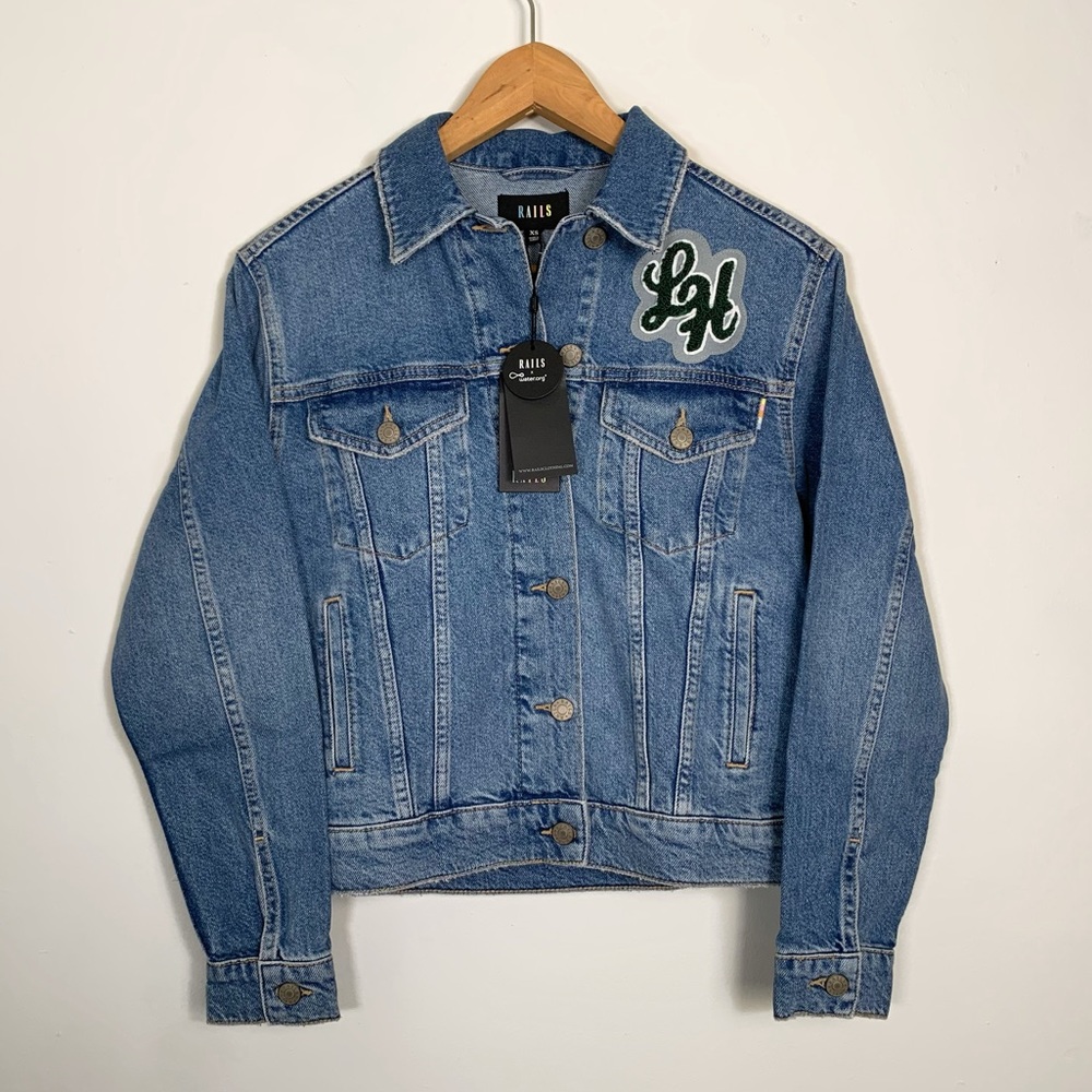 New Rails Jacket Mulholland Denim XS Blue Fray Patch